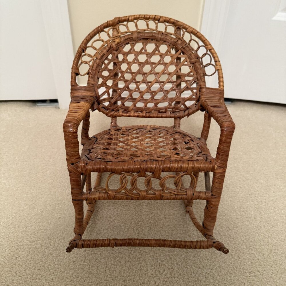 Rattan rocker for dolls playtime fun